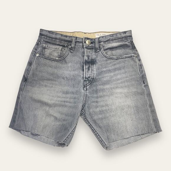 rag & bone Pants - Rag & Bone Light Gray Button Fly Denim Jean High Rise Cut Off Shorts Size 26
